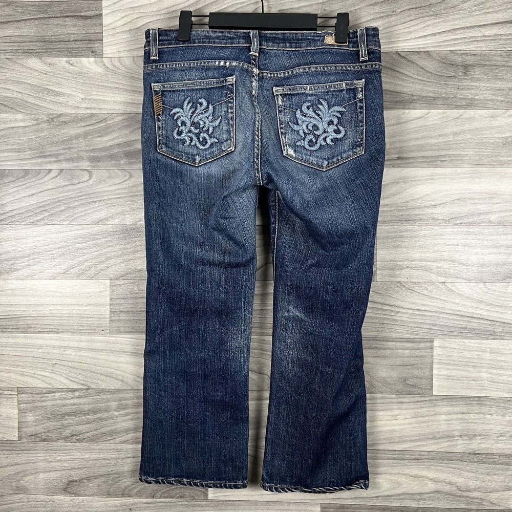 Paige Jeans Womens 30 Blue Medium Wash Capris Hollywood Hills Urban Basic Y2K - Picture 9 of 16